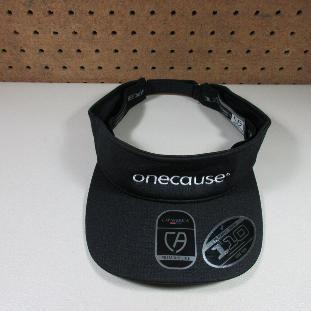 Cap America womens dark gray onecause strapback golf tennis visor OS NWT